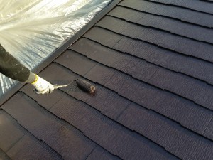屋根上塗り２回目